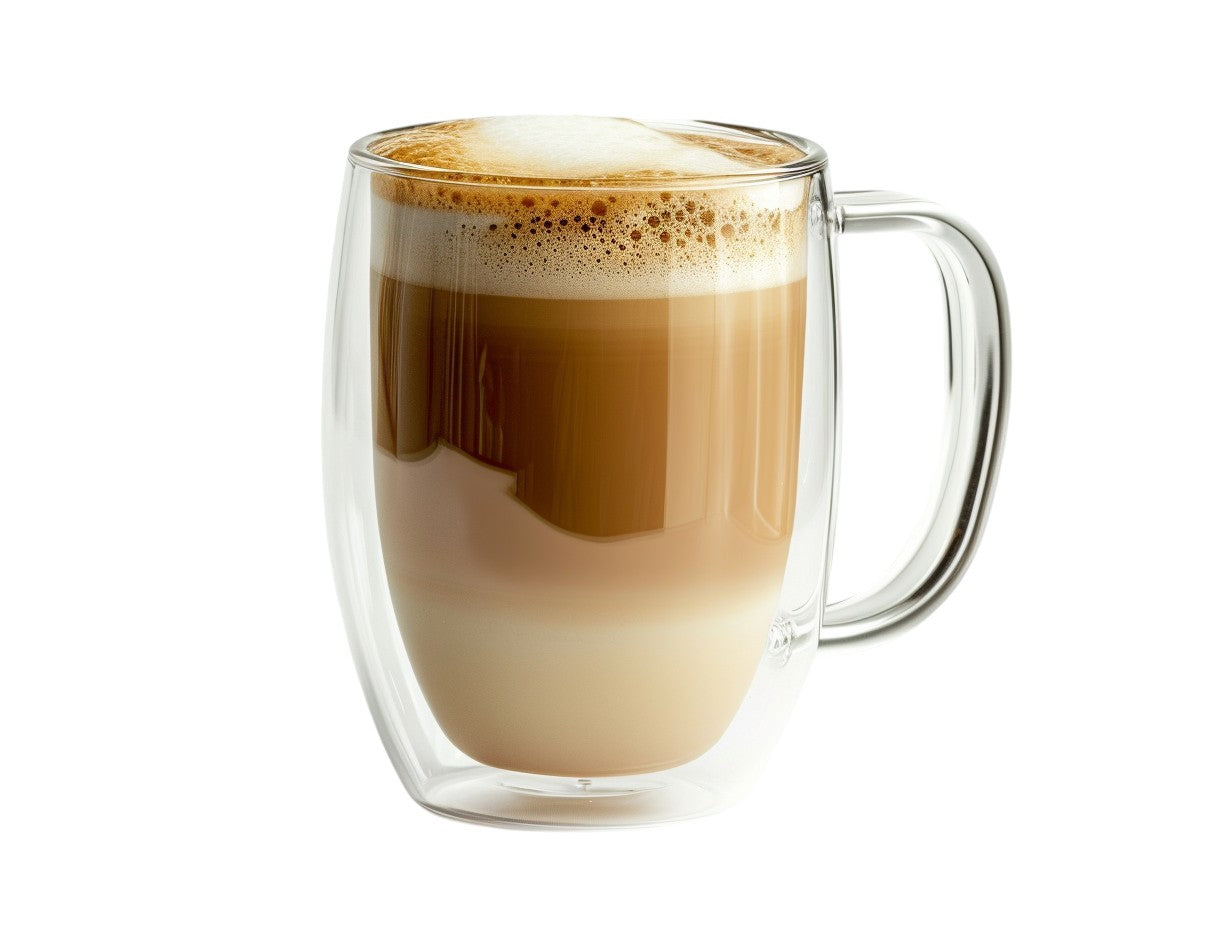WOONO Minimalist Double-Wall Insulated Coffee Glass 350ml - Heat-Resistant Borosilicate Espresso Mug